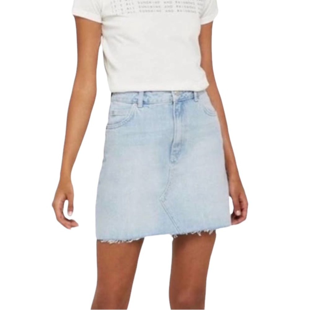Topshop Light‎ Blue Denim Mini Skirt 12
